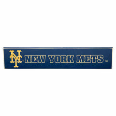 New York Mets Engraved Wood Sign, 3.5" x 18" - MLB Home