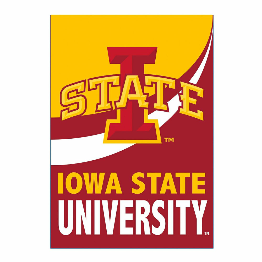 Iowa State University Burlap Flag House Size - Sale Collegiate Home