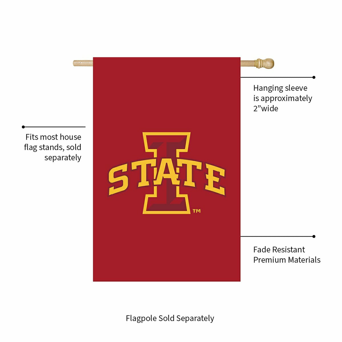 Iowa State University Applique House Flag - Sale Collegiate Home