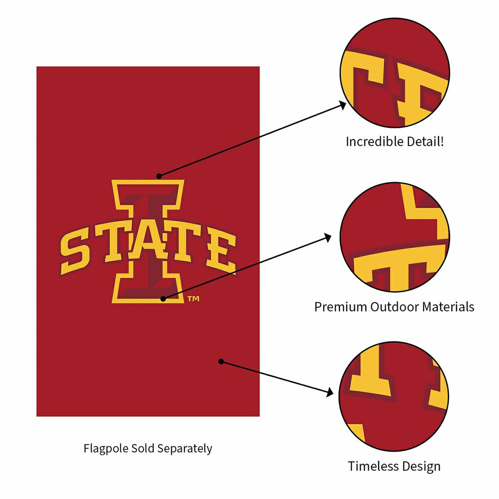 Iowa State University Applique House Flag - Sale Collegiate Home