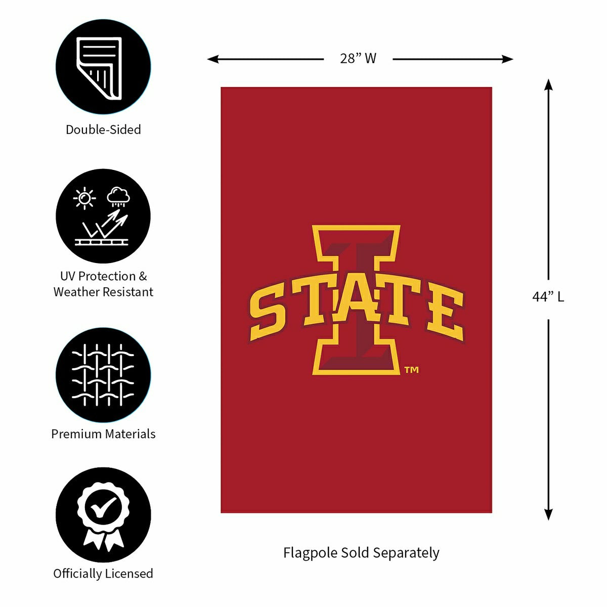 Iowa State University Applique House Flag - Sale Collegiate Home