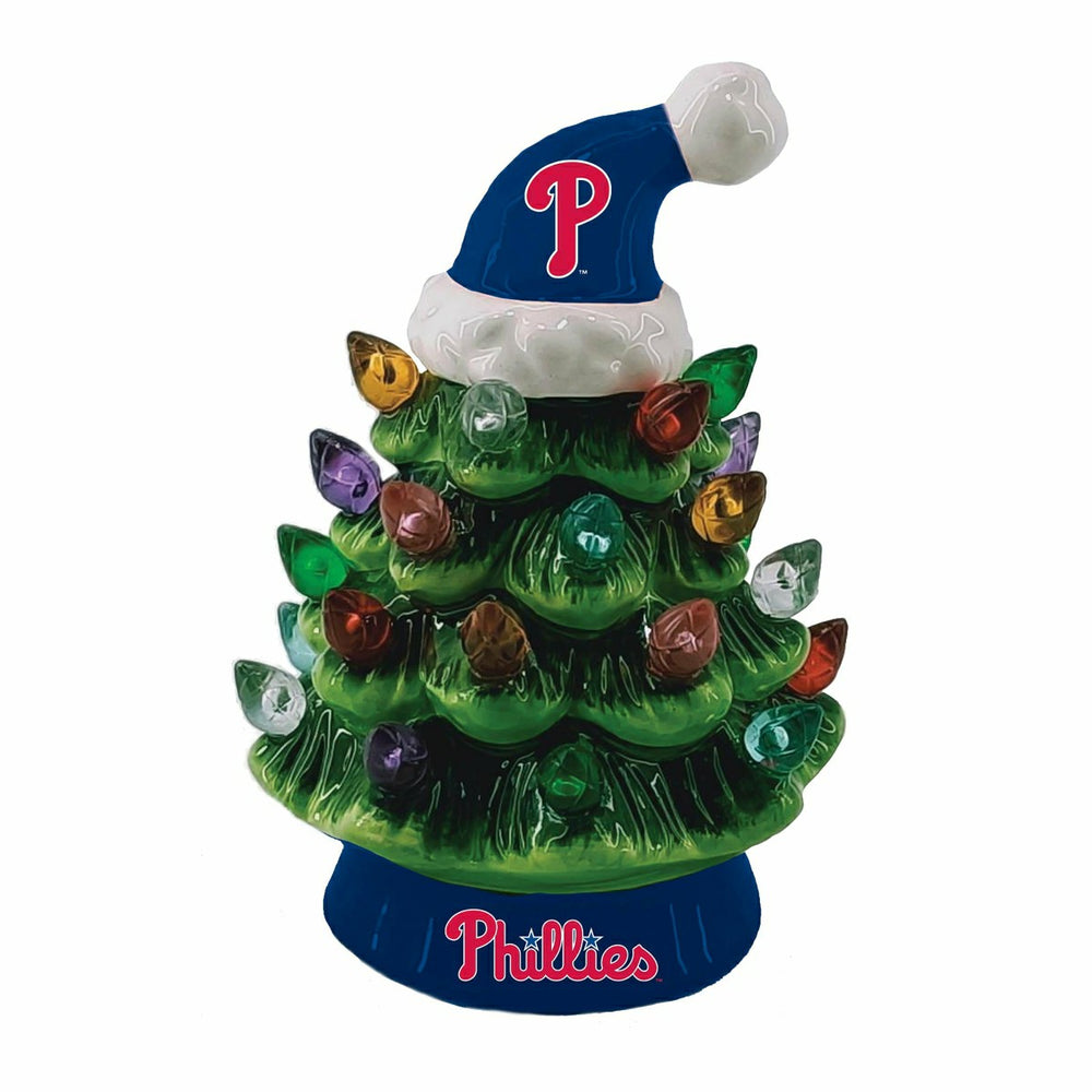 Philadelphia Phillies 8" LED Ceramic Christmas Tree - MLB Home