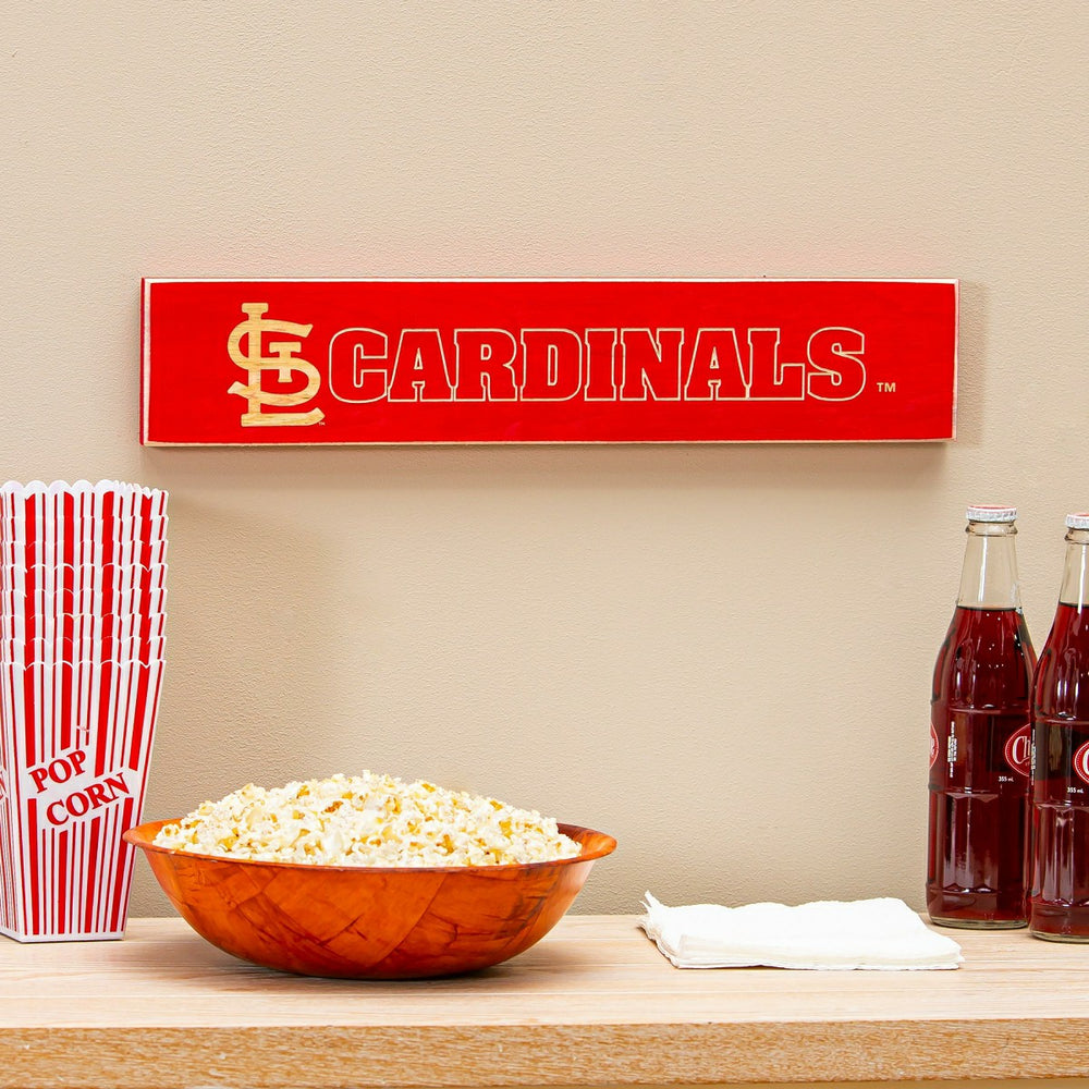 St Louis Cardinals Engraved Wood Sign, 3.5" x 18" - MLB Home