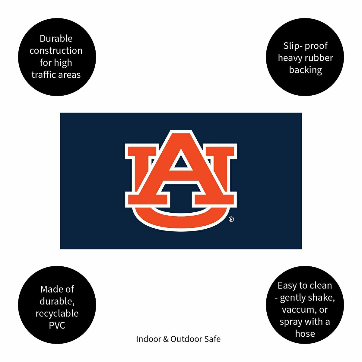 Full Color PVC Mat, 16" x 28", Auburn University - Collegiate
