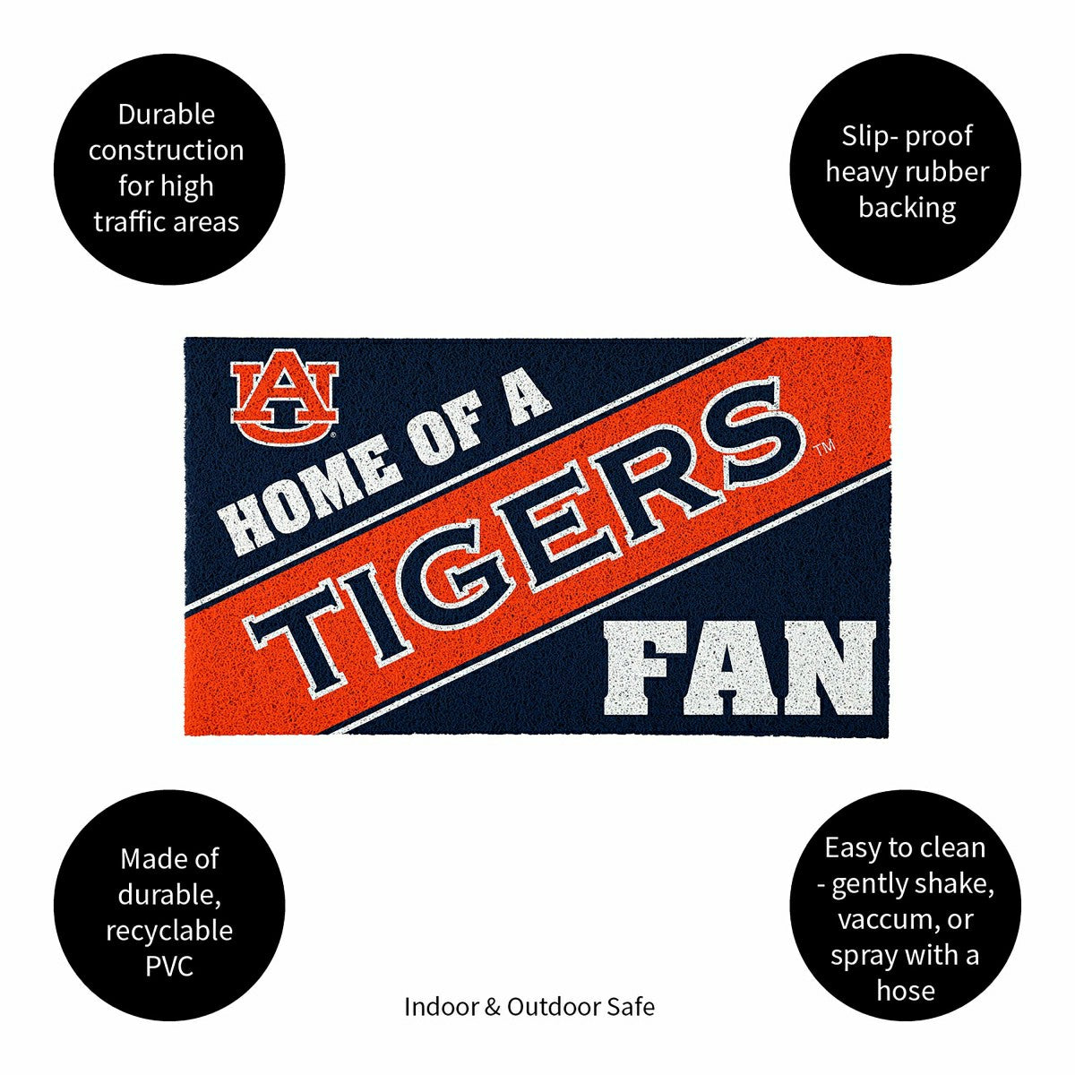 Auburn University, PVC Mat COLOR, Home of a Fan - Collegiate