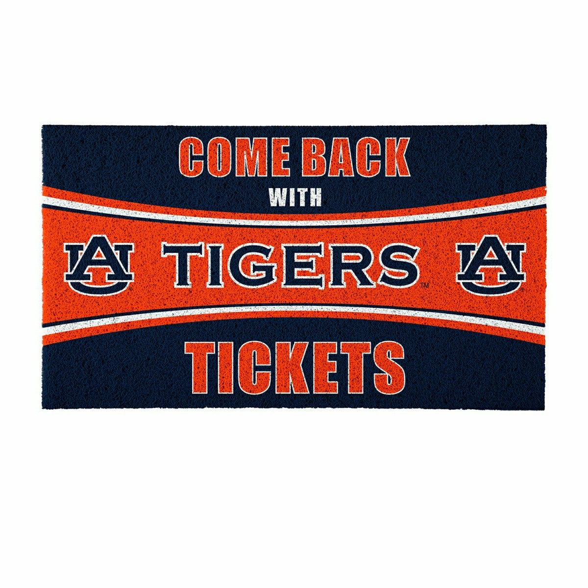 28" x 16" PVC Trapper Mat, Come Back with Tickets, Auburn University - Collegiate