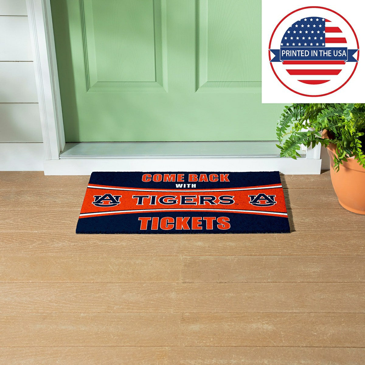 28" x 16" PVC Trapper Mat, Come Back with Tickets, Auburn University - Collegiate