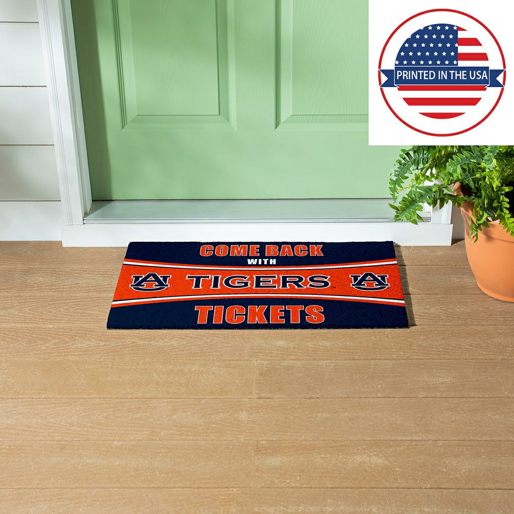 28" x 16" PVC Trapper Mat, Come Back with Tickets, Auburn University - Collegiate