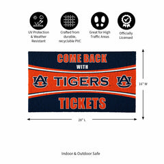 28" x 16" PVC Trapper Mat, Come Back with Tickets, Auburn University - Collegiate