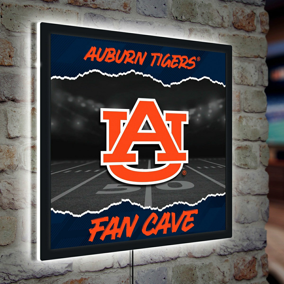 Auburn University 23"H x 23"L LED Wall Decor, Edgelite, Square - Collegiate Home