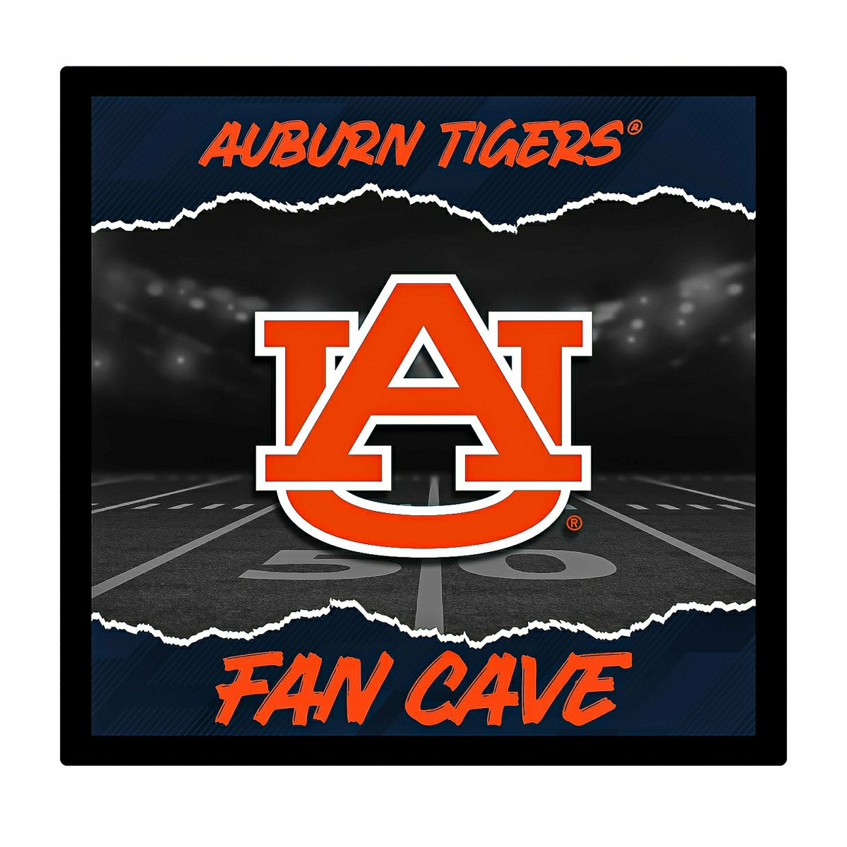Auburn University 23"H x 23"L LED Wall Decor, Edgelite, Square - Collegiate Home