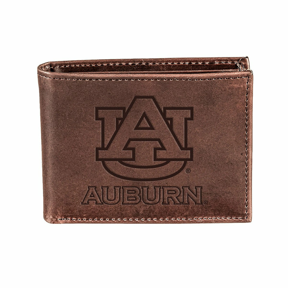 Auburn University, Bi-Fold Wallet, Brown, CH, 100% Genuine Leather - Collegiate Home