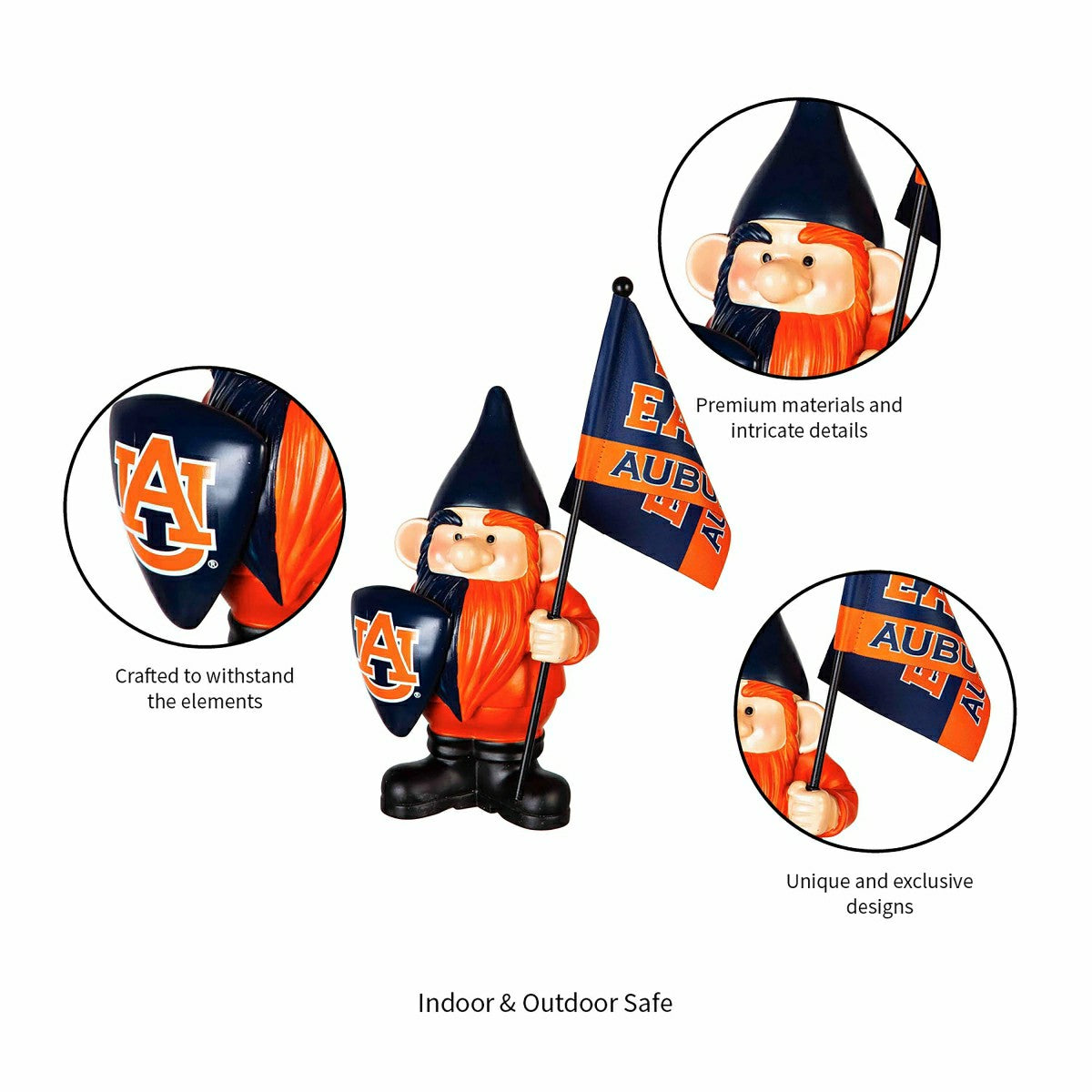Auburn University, Flag Holder Gnome - Collegiate Home