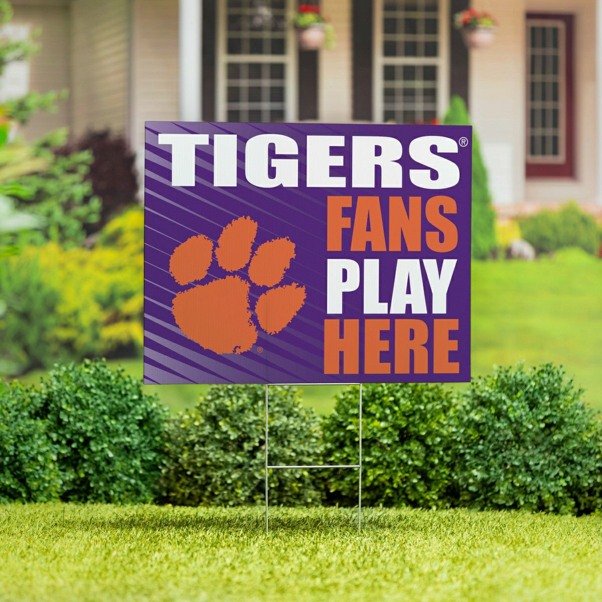 Clemson University Coroplast Yard Sign "Fans Play Here" - Collegiate Home