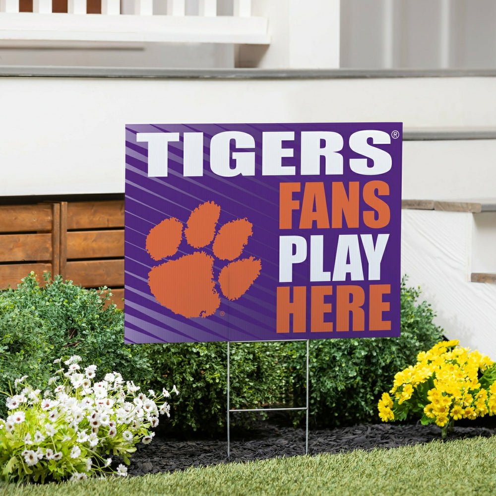 Clemson University Coroplast Yard Sign "Fans Play Here" - Collegiate Home