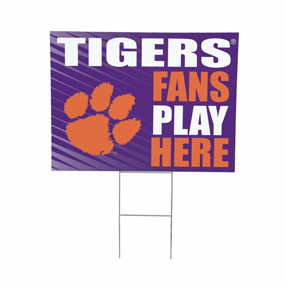 Clemson University Coroplast Yard Sign "Fans Play Here" - Collegiate Home