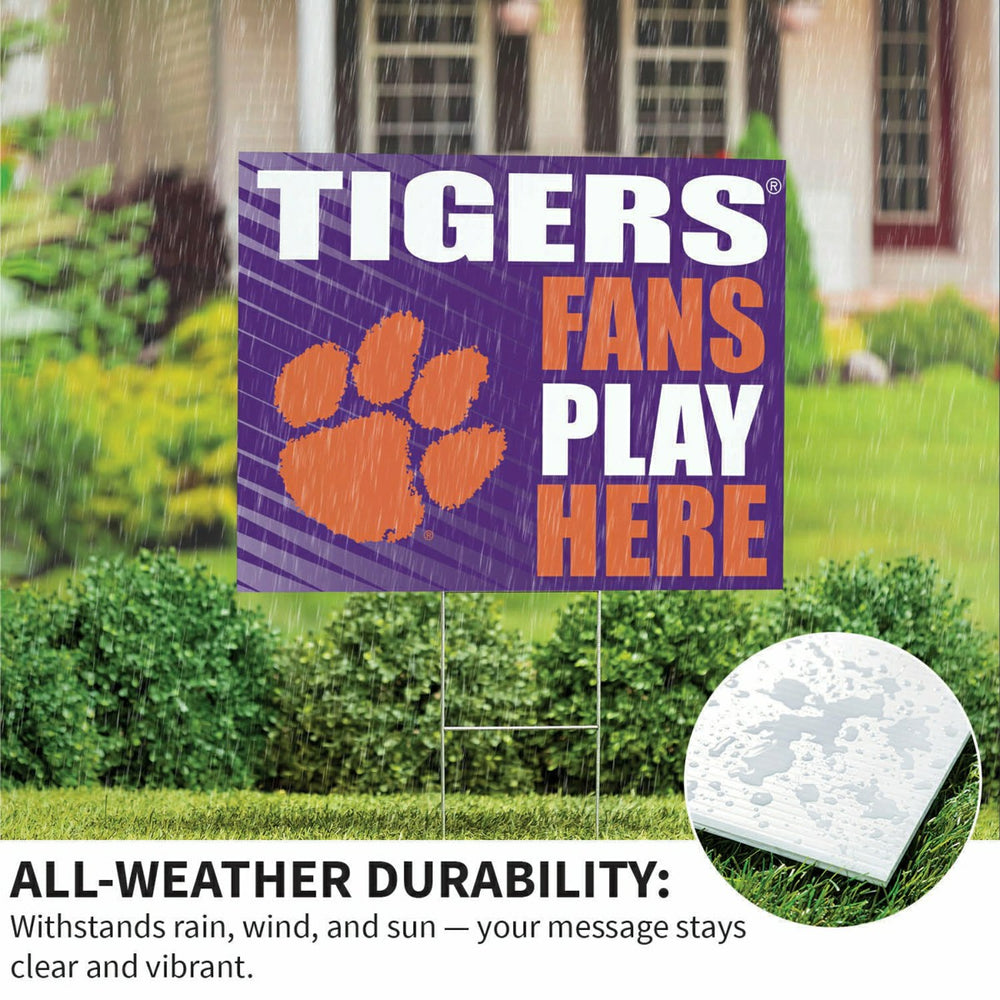 Clemson University Coroplast Yard Sign "Fans Play Here" - Collegiate Home