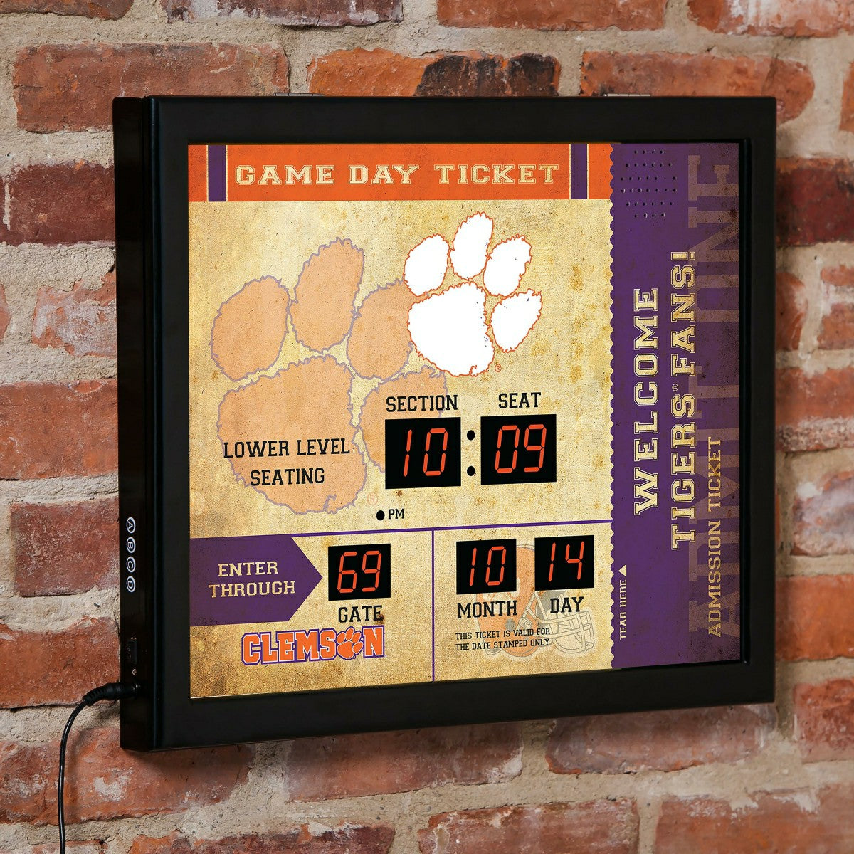Scoreboard Wall Clock, Clemson - Collegiate Home