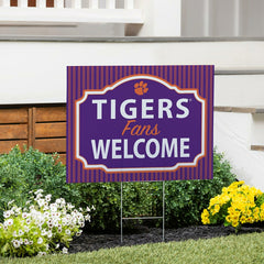 Clemson University Coroplast Yard Sign, "Fans Welcome" - Collegiate Home