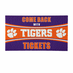 28" x 16" PVC Trapper Mat, Come Back with Tickets, Clemson University - Collegiate