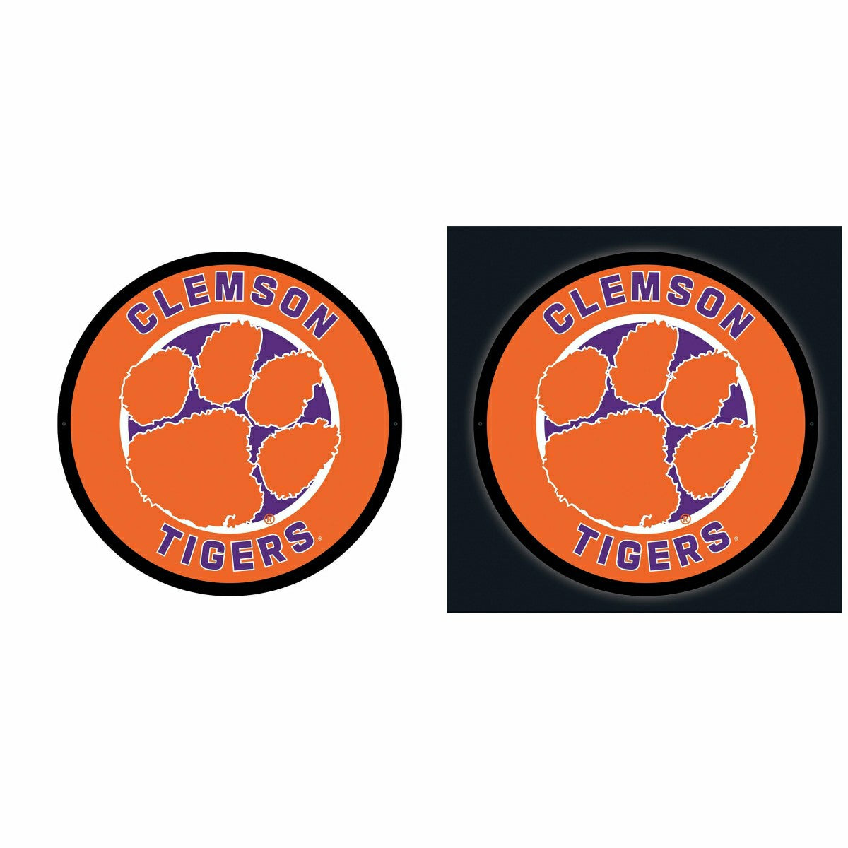 LED Wall Decor, Round, Clemson University - Collegiate Home