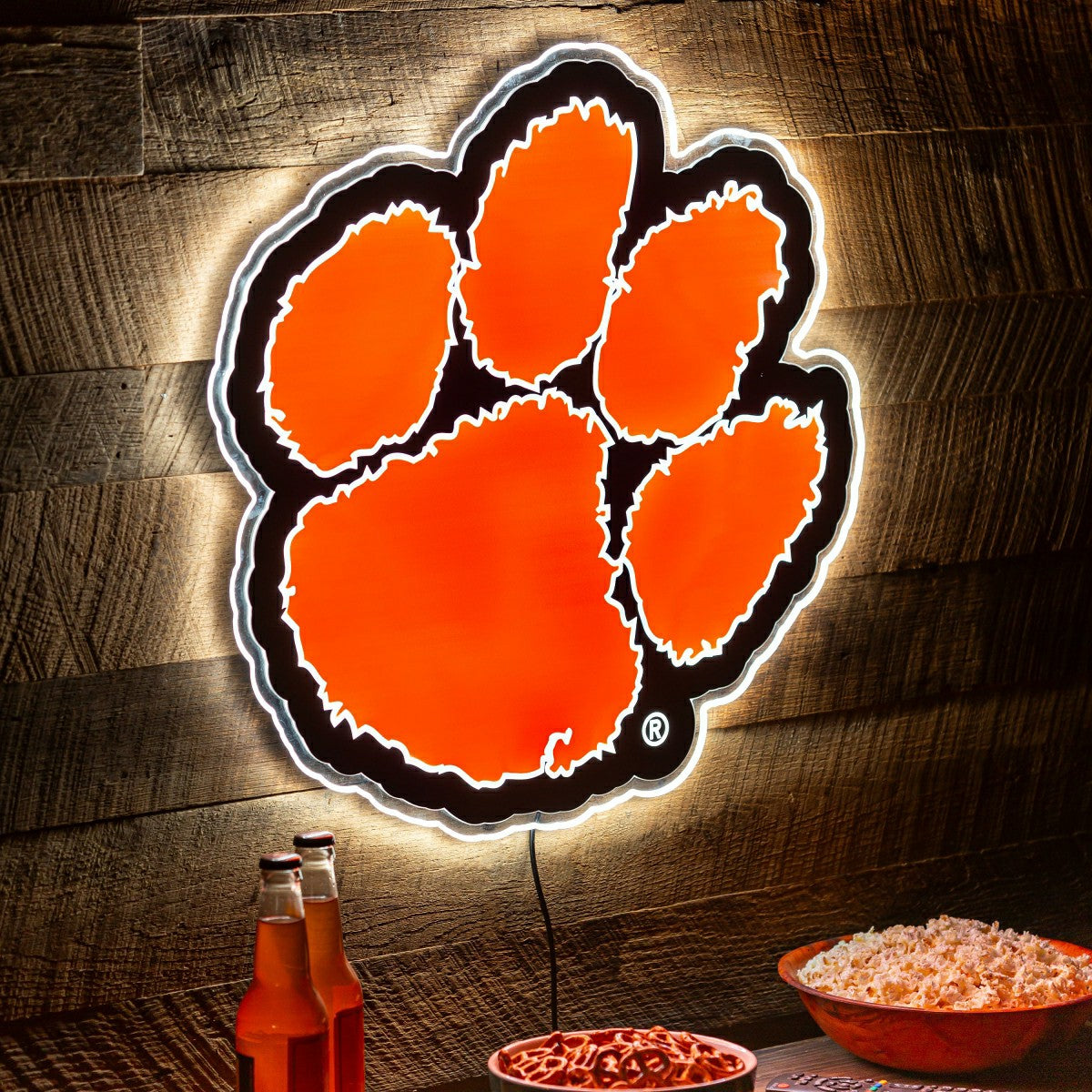 LED Wall Decor, Glazelite, College Mascot, Clemson University - Collegiate Home