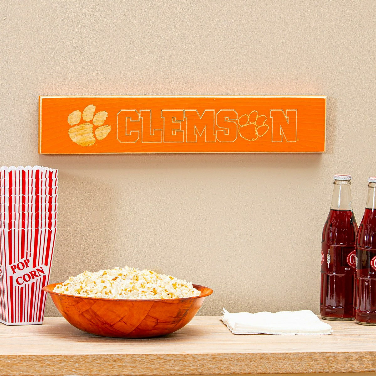 Clemson University Engraved Wood Sign, 3.5" x 18" - Collegiate Home