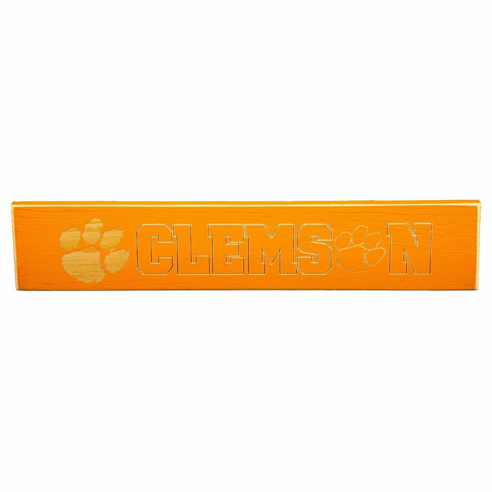 Clemson University Engraved Wood Sign, 3.5" x 18" - Collegiate Home