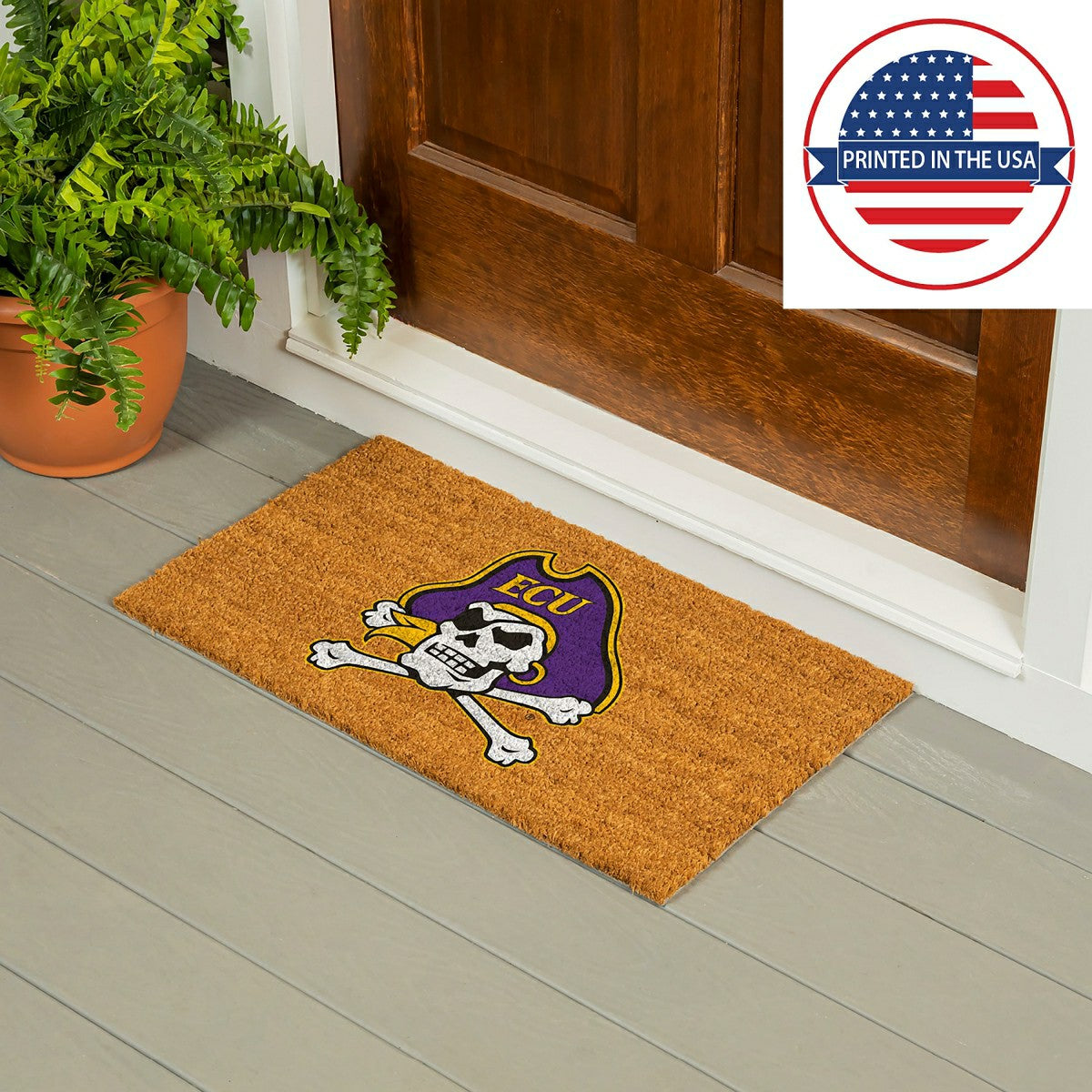 Coir Mat, 16"x28", East Carolina University - Collegiate