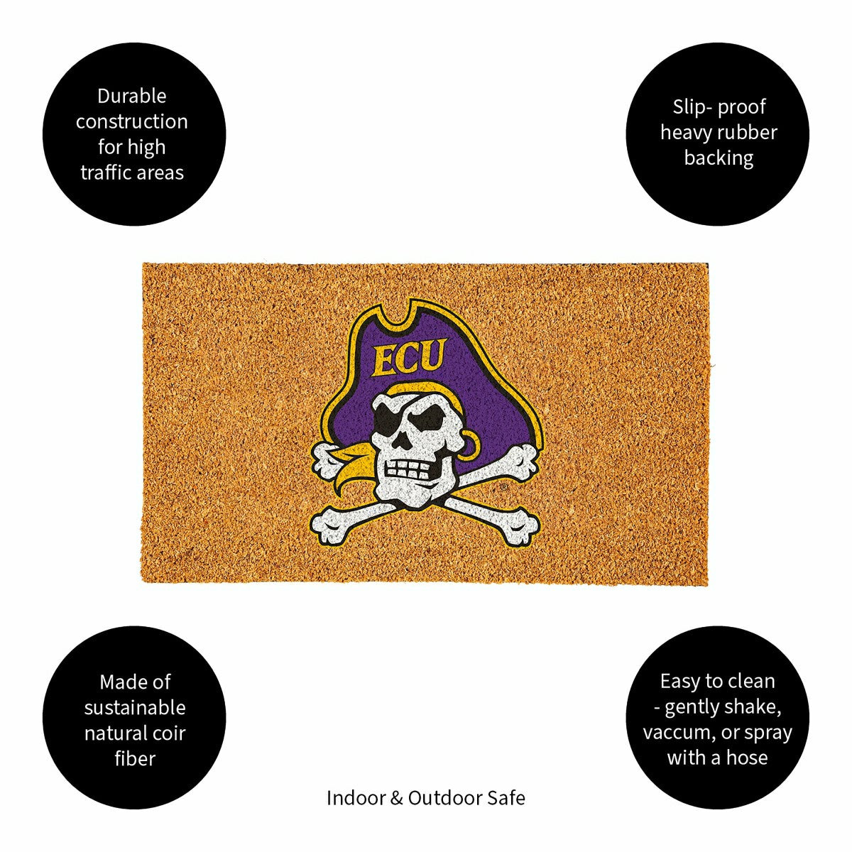 Coir Mat, 16"x28", East Carolina University - Collegiate