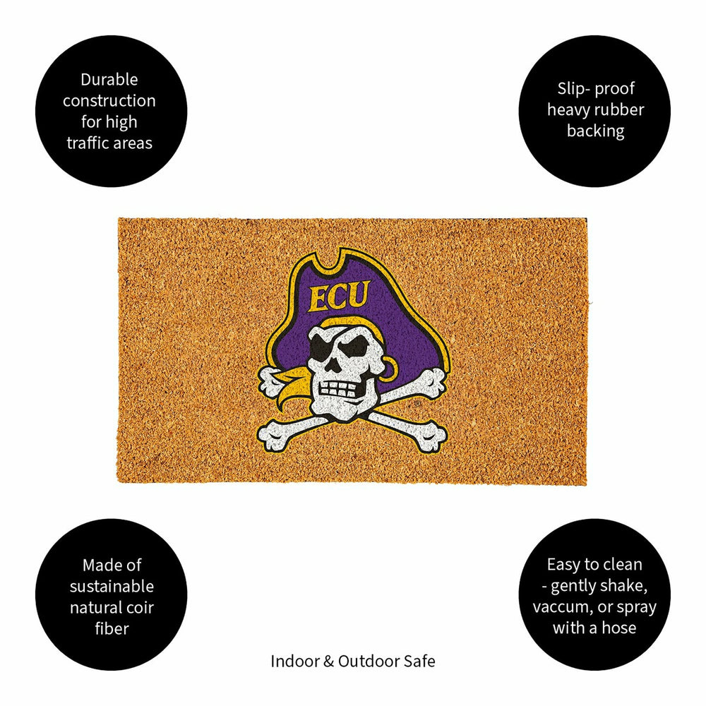 Coir Mat, 16"x28", East Carolina University - Collegiate