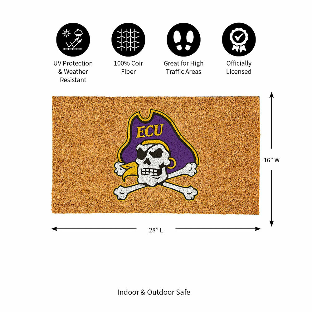 Coir Mat, 16"x28", East Carolina University - Collegiate
