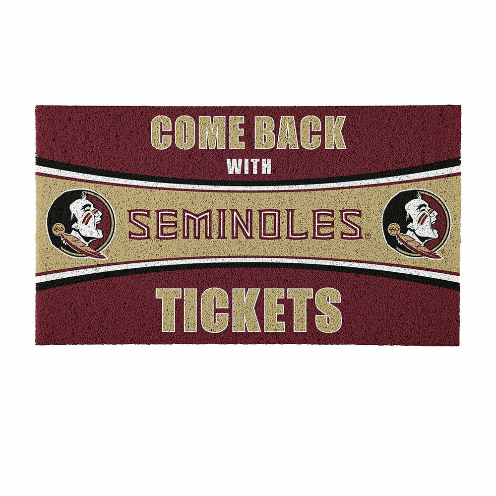 28" x 16" PVC Trapper Mat, Come Back with Tickets, Florida State Unive - Collegiate