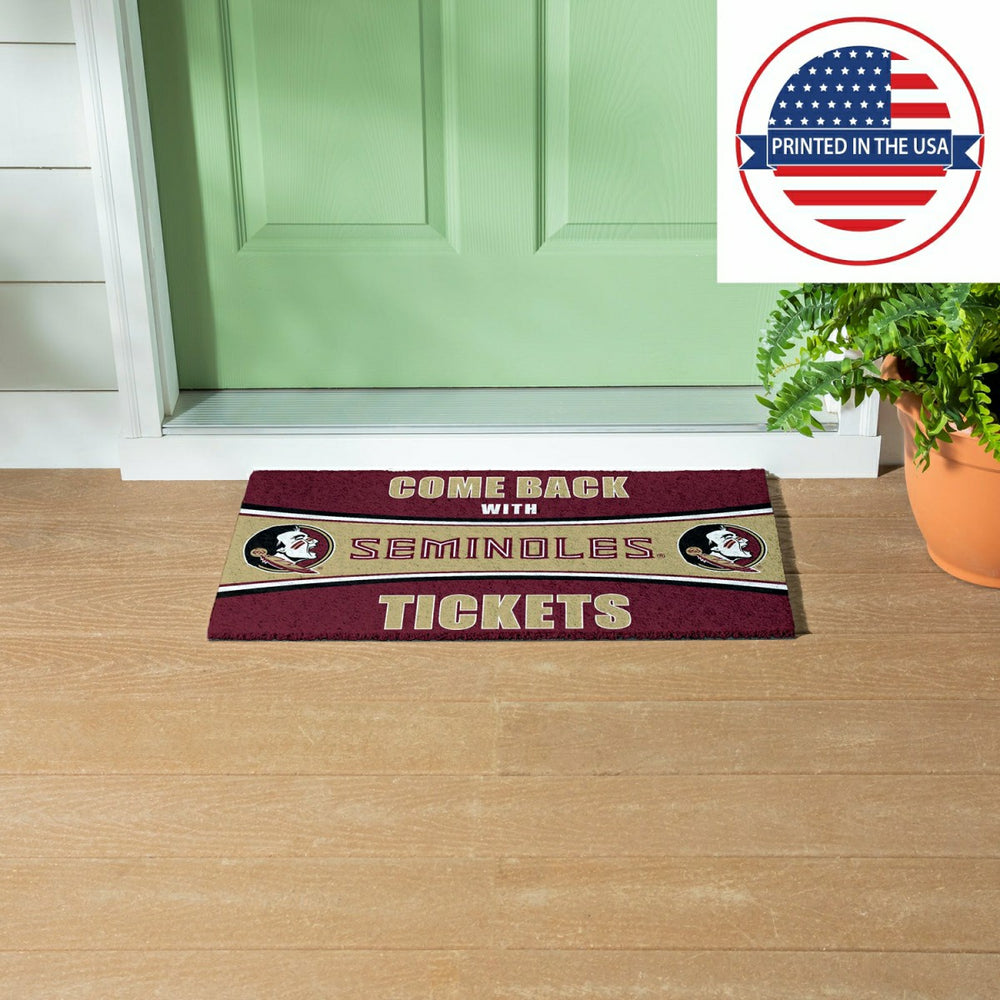 28" x 16" PVC Trapper Mat, Come Back with Tickets, Florida State Unive - Collegiate