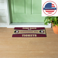 28" x 16" PVC Trapper Mat, Come Back with Tickets, Florida State Unive - Collegiate