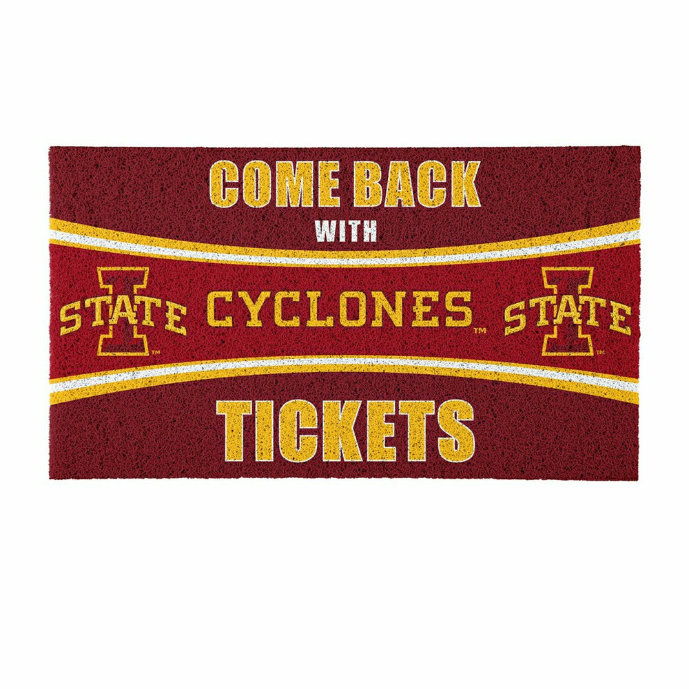 28" x 16" PVC Trapper Mat, Come Back with Tickets, Iowa State Universi - Collegiate