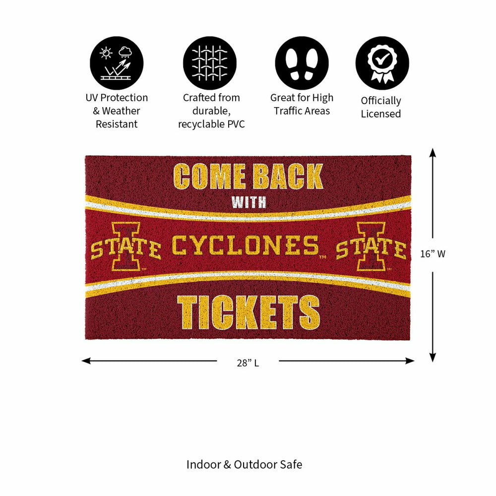 28" x 16" PVC Trapper Mat, Come Back with Tickets, Iowa State Universi - Collegiate
