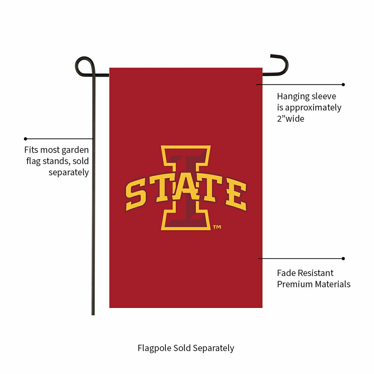 Applique Flag, Gar., Iowa State University - Collegiate Home