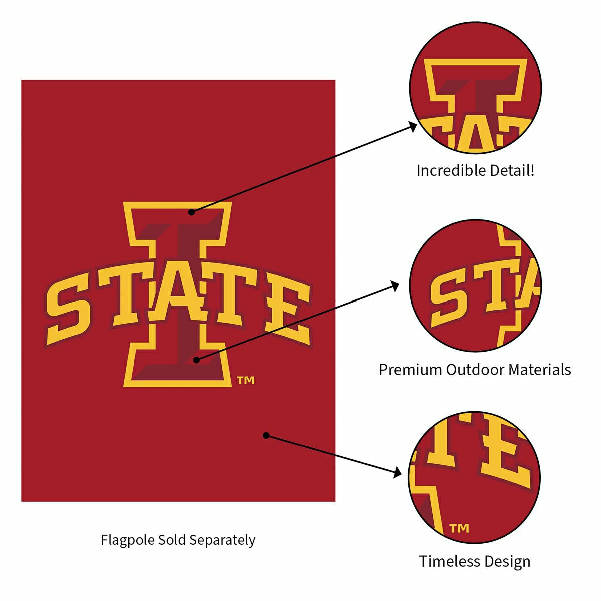 Applique Flag, Gar., Iowa State University - Collegiate Home
