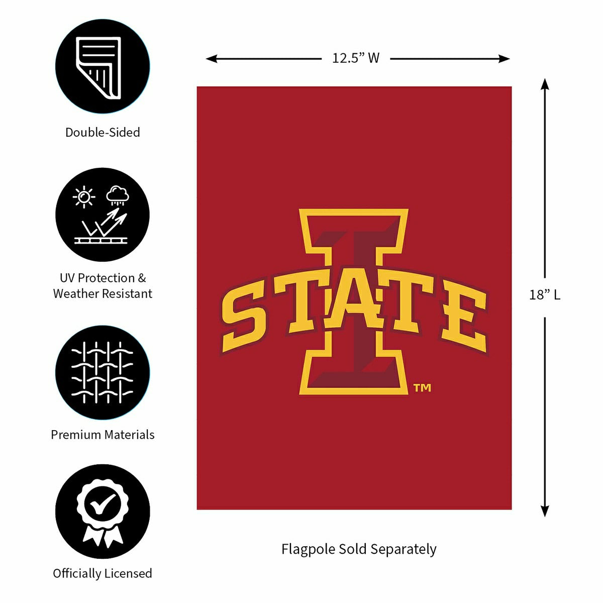 Applique Flag, Gar., Iowa State University - Collegiate Home