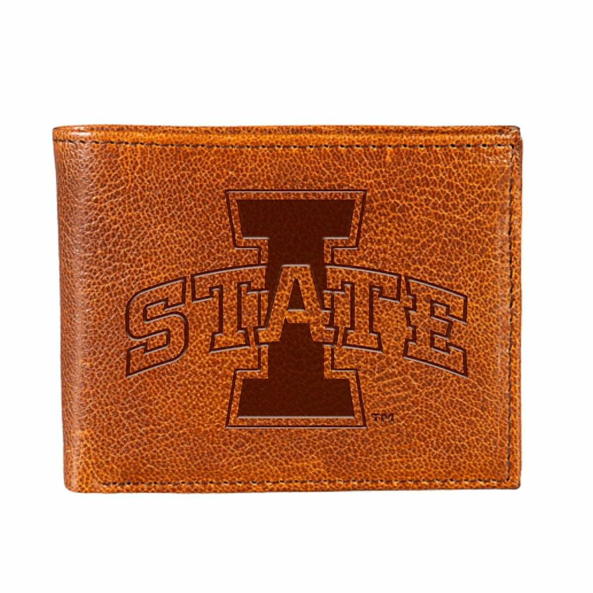 Iowa State University, Embossed 100% Genuine Tumbled Leather Passcase  - Collegiate Home