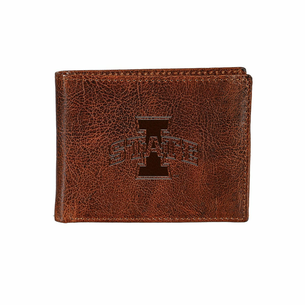 Iowa State University, Embossed 100% Genuine Tumbled Leather Passcase  - Collegiate Home