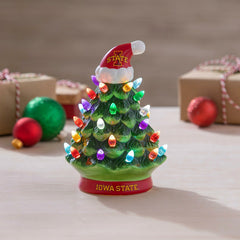 8" LED Ceramic Christmas Tree, Iowa State - Collegiate Home