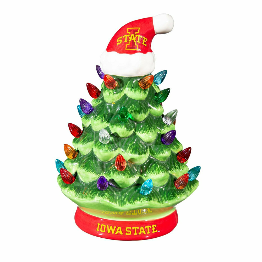 8" LED Ceramic Christmas Tree, Iowa State - Collegiate Home
