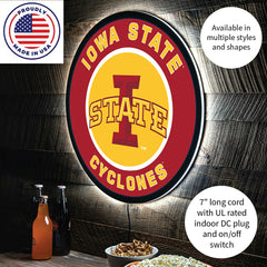 LED Wall Decor, Round, Iowa State University - Collegiate Home