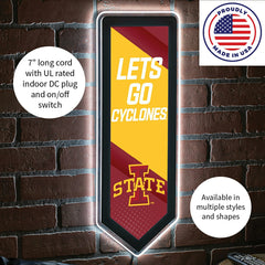 LED Wall Decor, Pennant, Iowa State University - Collegiate Home