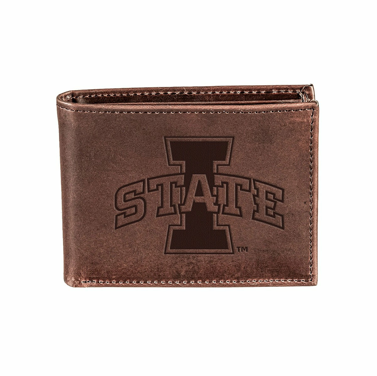 Iowa State University, Bi-Fold Wallet, Brown, CH, 100% Genuine Leather - Collegiate Home