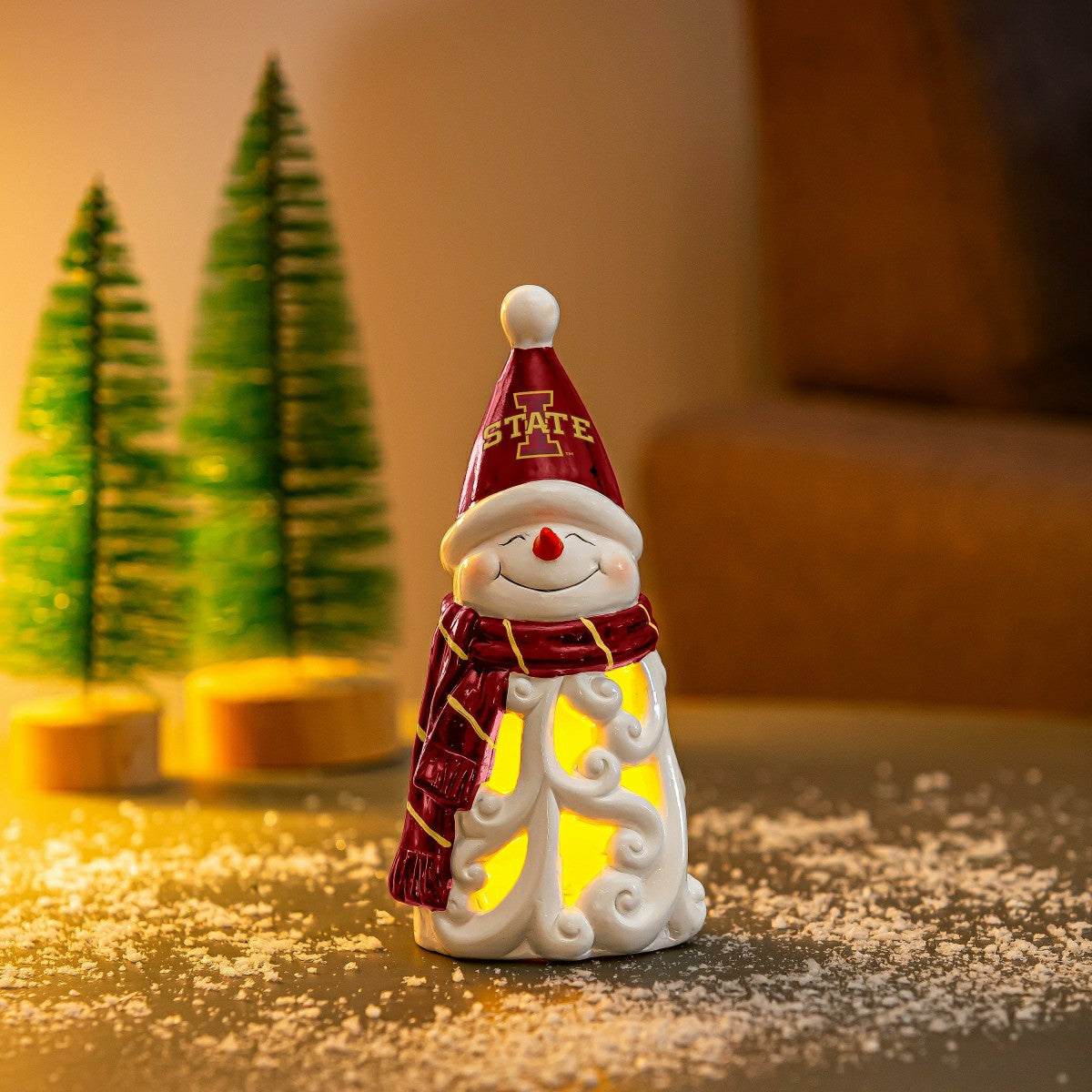 Iowa State University Snowman LED Statuary, 8" - Collegiate Home