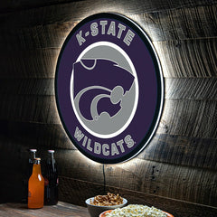 LED Wall Decor, Round, Kansas State University - Collegiate Home