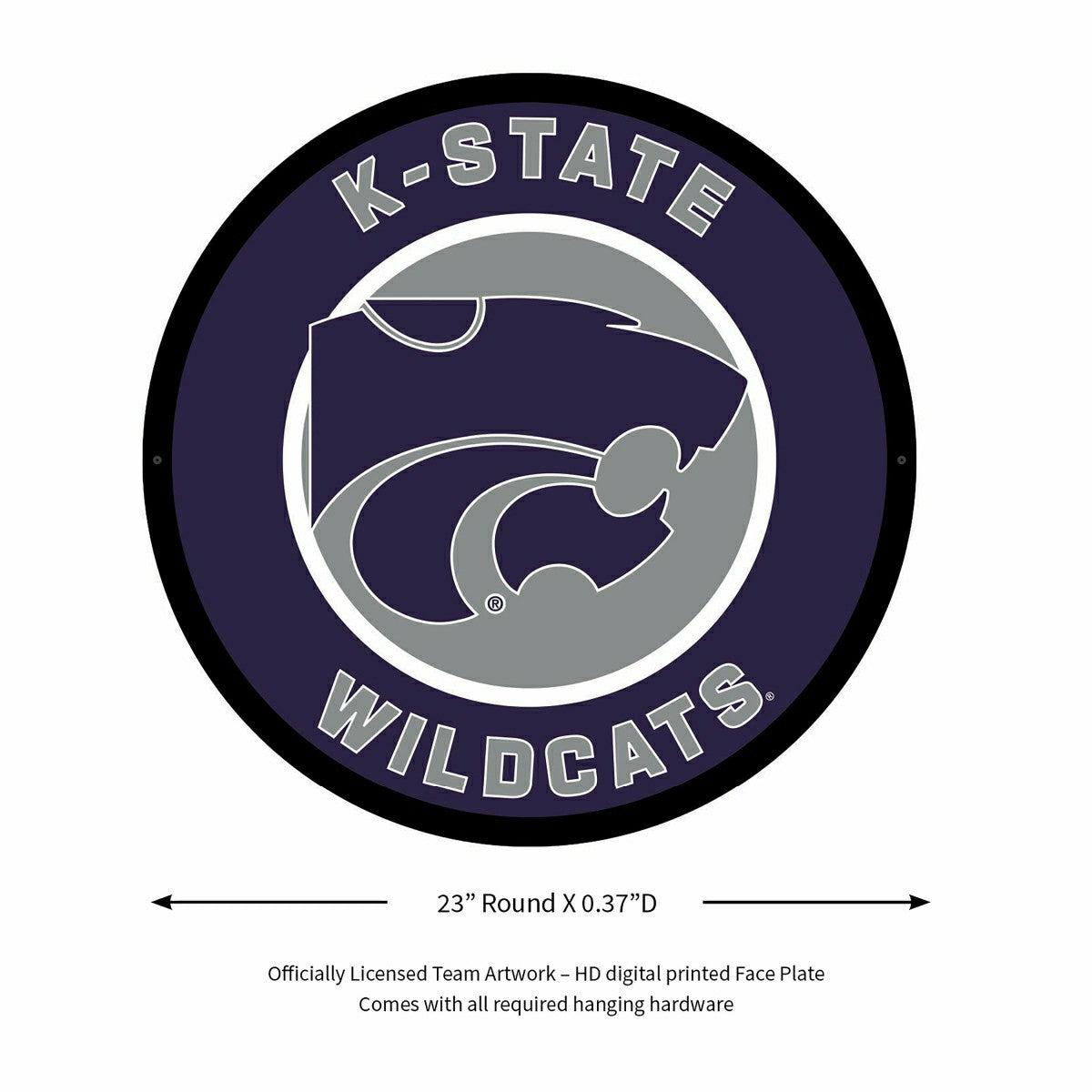 LED Wall Decor, Round, Kansas State University - Collegiate Home
